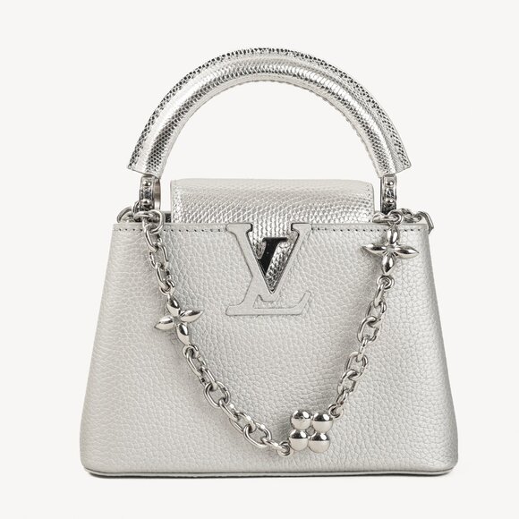 Louis Vuitton Varanus Salvator Lizard Flower Chain Capucines Mini Silver - Picture 1 of 15